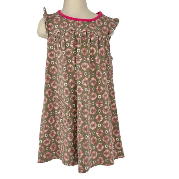 Girls Tea Sleeveless Floral Dress With Pink Trim & Pocket - Size 6 - Picture 1 of 7